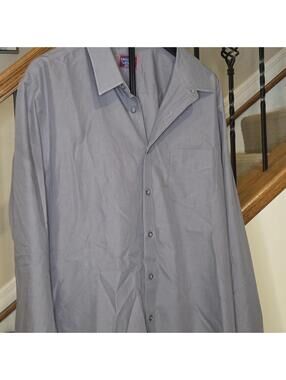 UNTUCK it Men's Gray Button-Up Dress Shirt Large